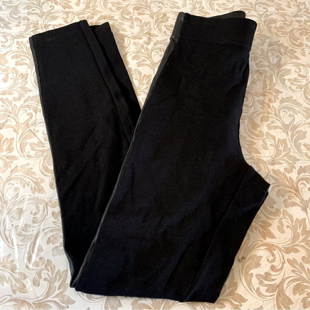 Zara Trafaluc Stretch Leggings Black Piping Down Each Side Sz Small Gorgeous